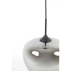 Hanglamp Ø30x25 cm MAYSON smoke glas-mat zwart