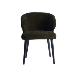 Fiori Green dining chair black wooden legs