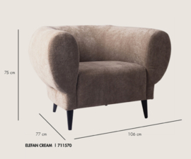 Elefan Cream fauteuil round armrest