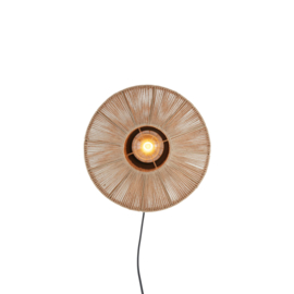 Wandlamp Ø31x31 cm LYRA naturel+mat zwart