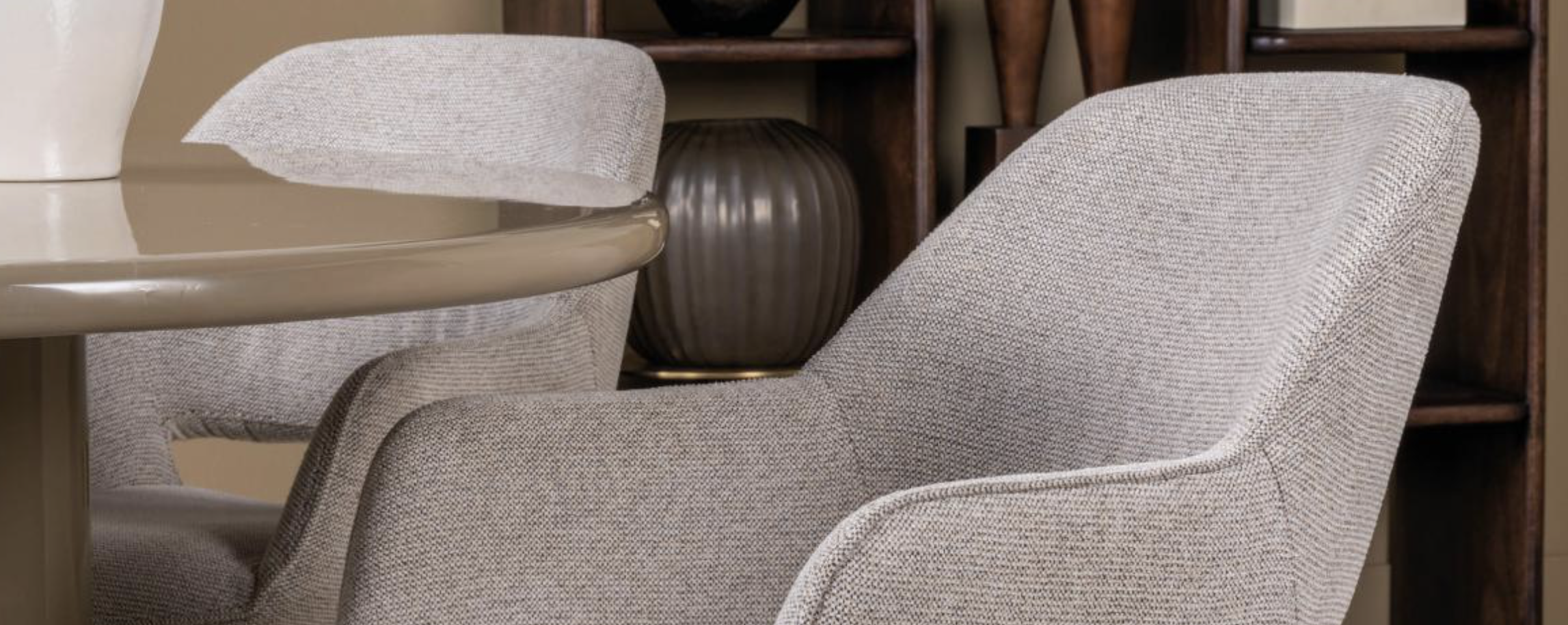 Eetkamerstoel Dentsville Ecru Taupe - Roterend