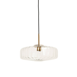 Hanglamp Ø30x17 cm PLEAT glas helder+goud