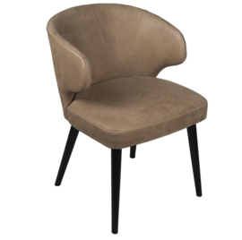 Fiori Taupe terra leather dining chair