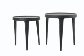 Bijzettafel S/2 Ø37x41+Ø43x45,5 cm TOBIAS zwart