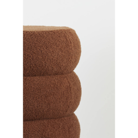 Poef Ø40x45 cm KIMI teddy terra+goud