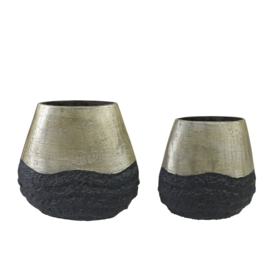 Zia Champagne alu pot bottom part black oval S