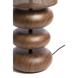 Tafellamp Ø22x67,5 cm DANIALO hout print d bruin+d bruin