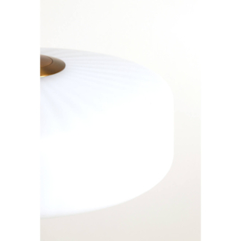 Hanglamp Ø40x17 cm PLEAT glas mat wit+goud - VT wonen