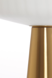 Tafellamp Ø40x53 cm PLEAT glas mat wit+goud