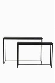 Side table S/2 100x30x70+120x40x82 cm BRYSON hout mat zwart