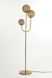 Vloerlamp 3L E14 38x20x162 cm MAGDALA glas bruin+goud