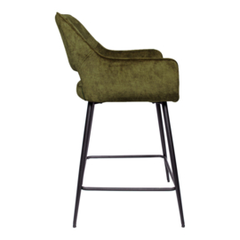 Barstoel Fallon Velvet Groen (Hoog model)