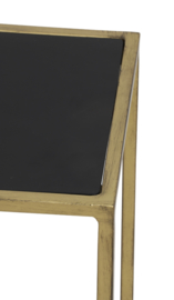 Side table S/2 100x25x70+120x25x80 cm BOCA m.zwart wash-goud