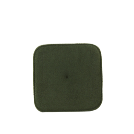 Poef 40x40x35 cm KIKI teddy donker olijf groen