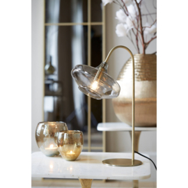 Tafellamp E14 31x22x50 cm SOLNA antiek brons+smoke glas
