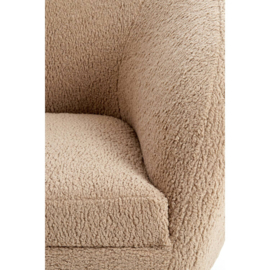 Bank 160x72x79 cm ALMOND teddy zand+hout zwart