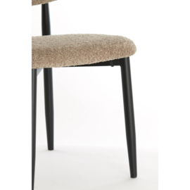 Eetkamerstoel 54x52x76 cm ENIOLA taupe+zwart