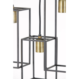 Hanglamp 7L 84x15x57 cm MARLEY mat zwart-antiek brons