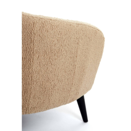 Bank 160x72x79 cm ALMOND teddy zand+hout zwart