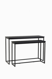 Side table S/2 100x30x70+120x40x82 cm BRYSON hout mat zwart