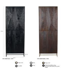 Onyx Cabinet brown 4 drs - PTMD