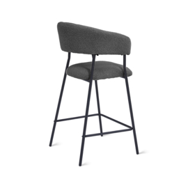 Barkruk Ava – Bouclé Antraciet (Set van 2)