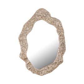 Morina Champagne alu glass mirror oval shaped