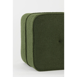Poef 40x40x35 cm KIKI teddy donker olijf groen