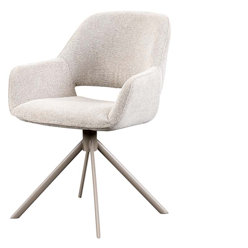 Eetkamerstoel Dentsville Ecru Taupe - Roterend