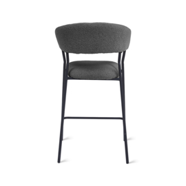 Barkruk Ava – Bouclé Antraciet (Set van 2)