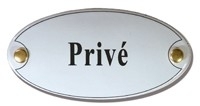 Emaille artnr. NS-1016 (10x5 cm)type Privé