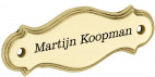 Messing naambord voordeur klassiek - Halfrond 13,4x5cm