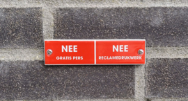 Emaille brievenbus bordje nee-nee