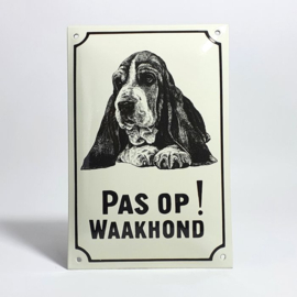 Emaille Basset waakhond