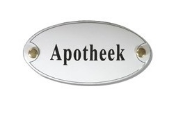 Emaille artnr. NS-1001 (10x5 cm) type Apotheek