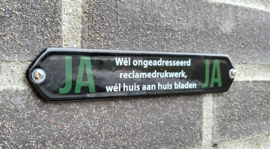 Emaille brievenbus bordje ja - ja