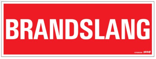 Brandslang bordje 33x12cm