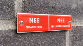 Emaille brievenbus bordje nee-nee