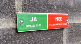 Emaille brievenbus bordje ja-nee