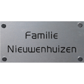 Aluminium naambordje 20x10cm