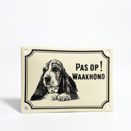 Emaille waakhond bordje Basset