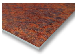 Naambord cortenstaal look hexagoon