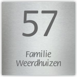 Aluminium naambordje 20x20cm