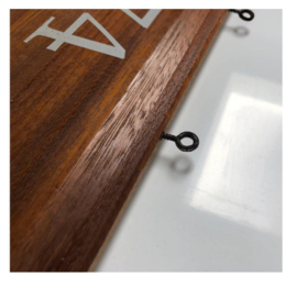 Uithangbord Mahonie hout klein