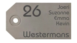 betonnen naambord label
