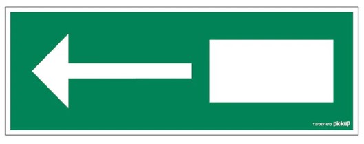 Nooduitgang pijl bord 33x12cm