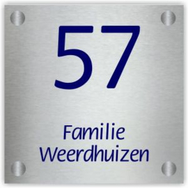 Aluminium naambordje 25x25cm