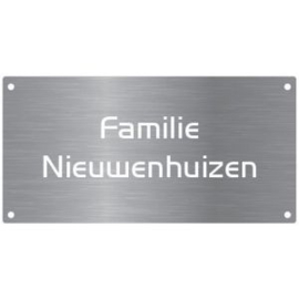 Aluminium naambordje 24x12cm