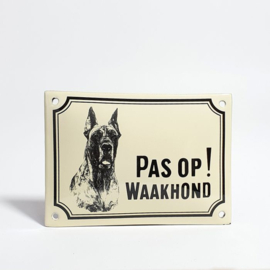 Emaille waakhond bordje Deense Dog