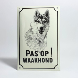 Emaille Husky waakhond